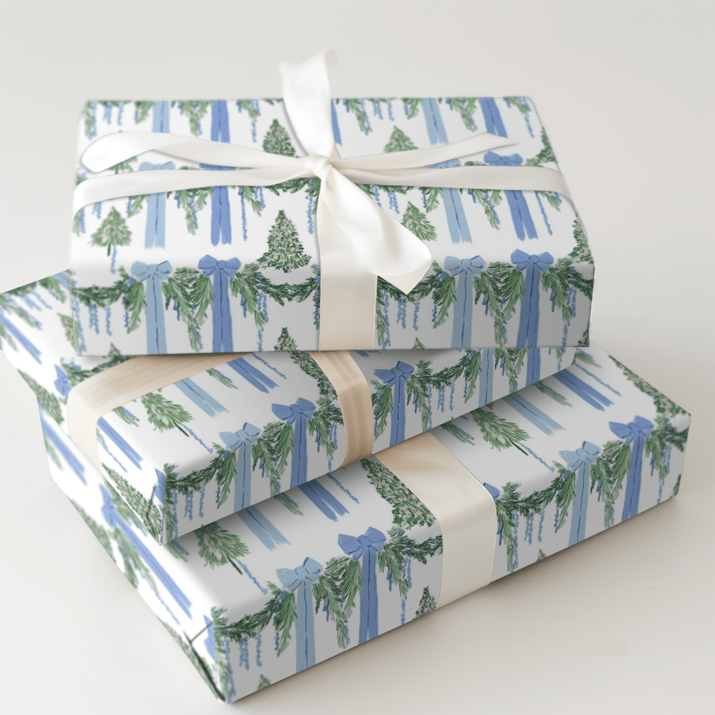 Fairy Blue Garland - Wrapping Paper - Aspen & Arlo