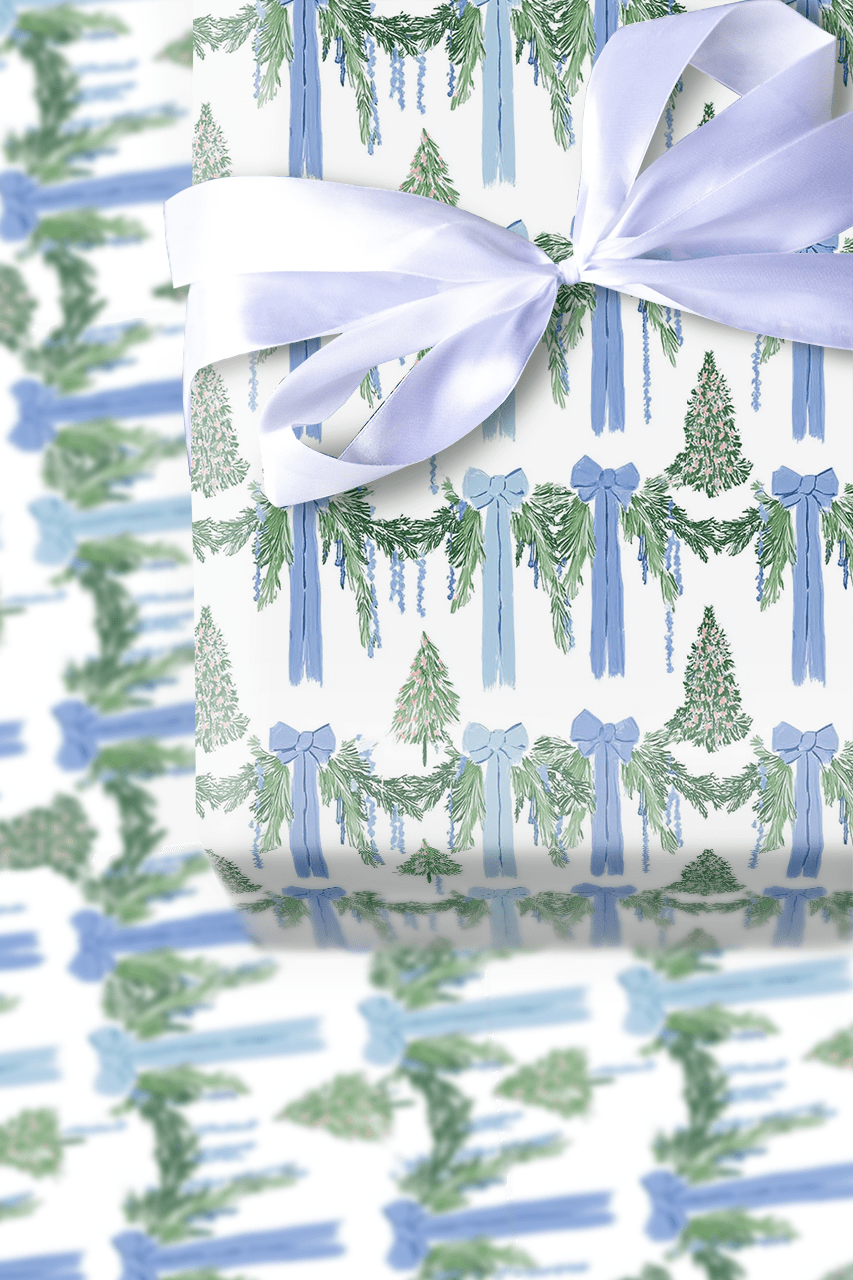 Fairy Blue Garland - Wrapping Paper - Aspen & Arlo