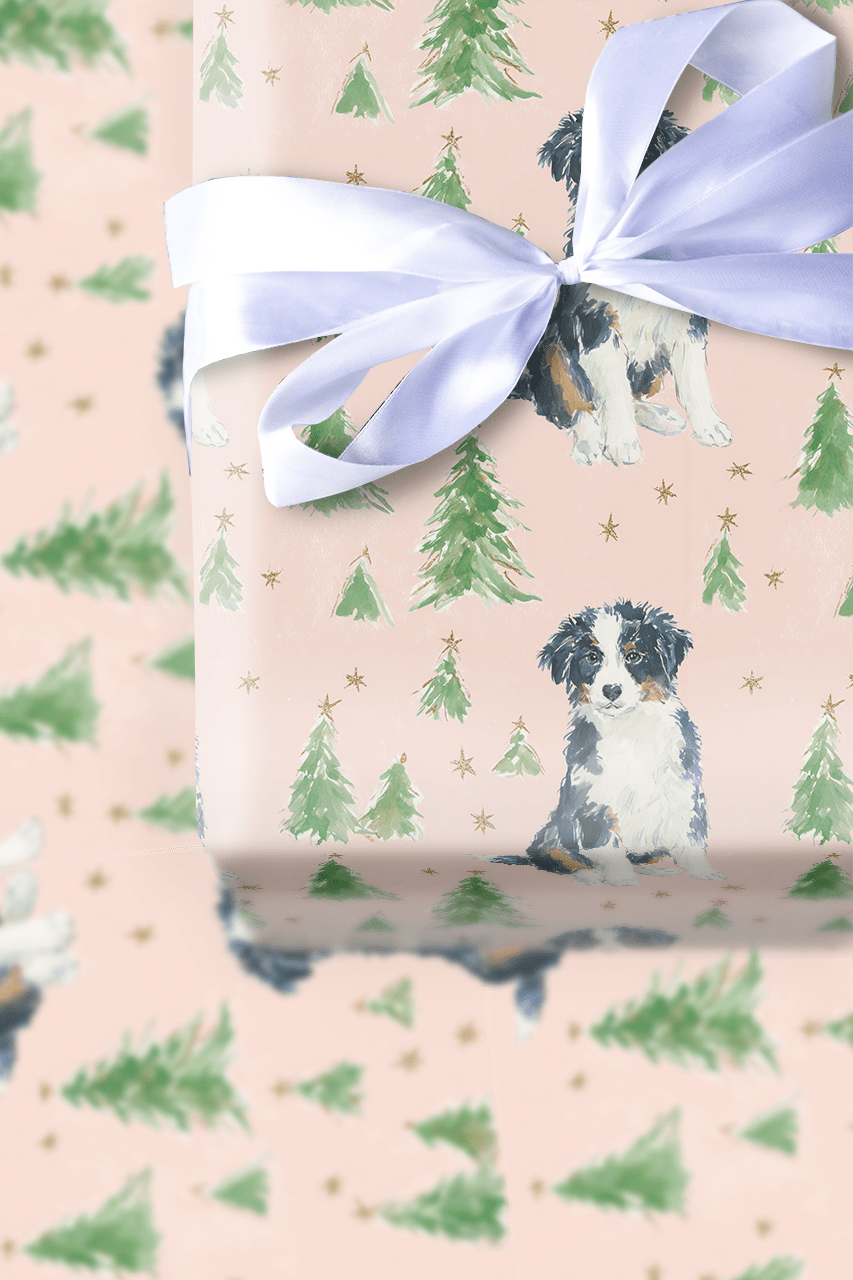 Aussie Puppy Christmas - Wrapping Paper - Aspen & Arlo