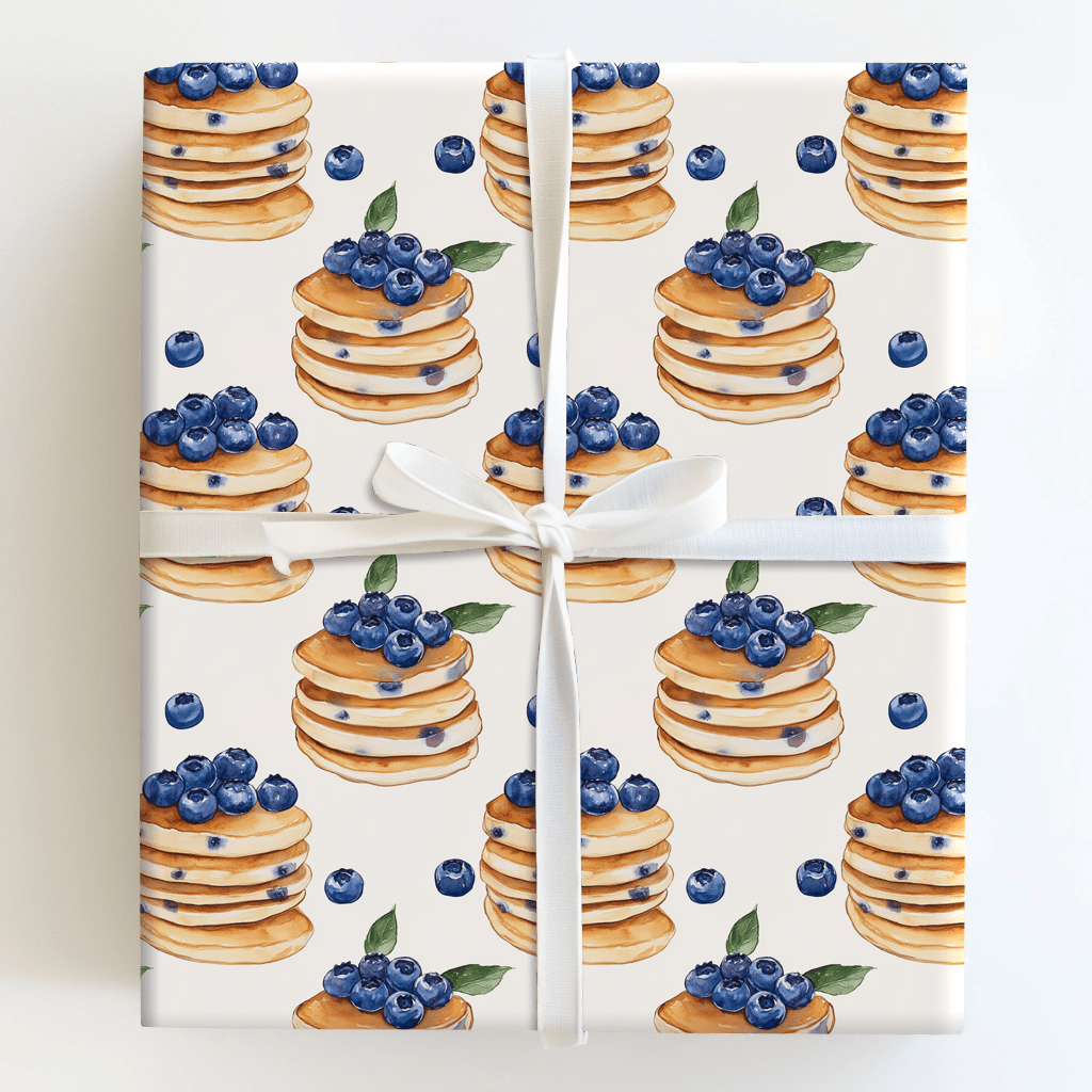 Stacks on Blue - Wrapping Paper - Aspen & Arlo