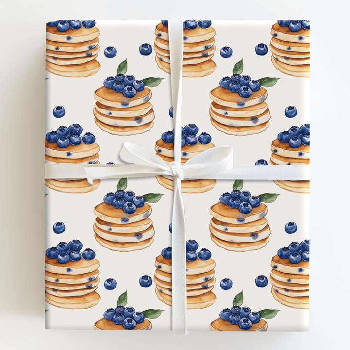 Stacks on Blue - Wrapping Paper - Aspen & Arlo