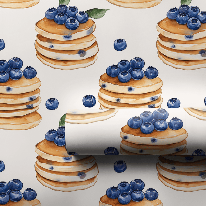 Stacks on Blue - Wrapping Paper - Aspen & Arlo