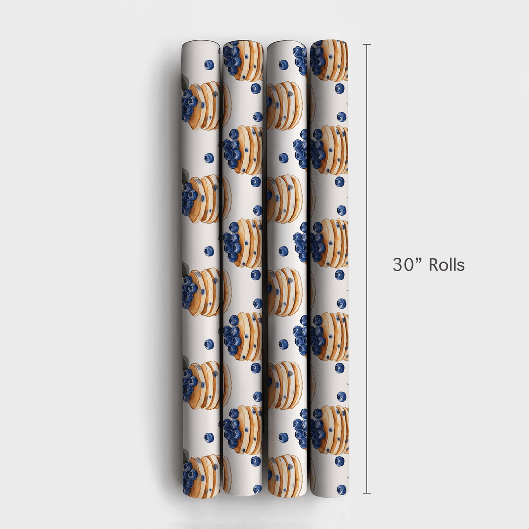 Stacks on Blue - Wrapping Paper - Aspen & Arlo