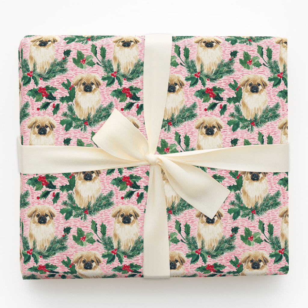 Pekingese & Berries - Wrapping Paper - Aspen & Arlo