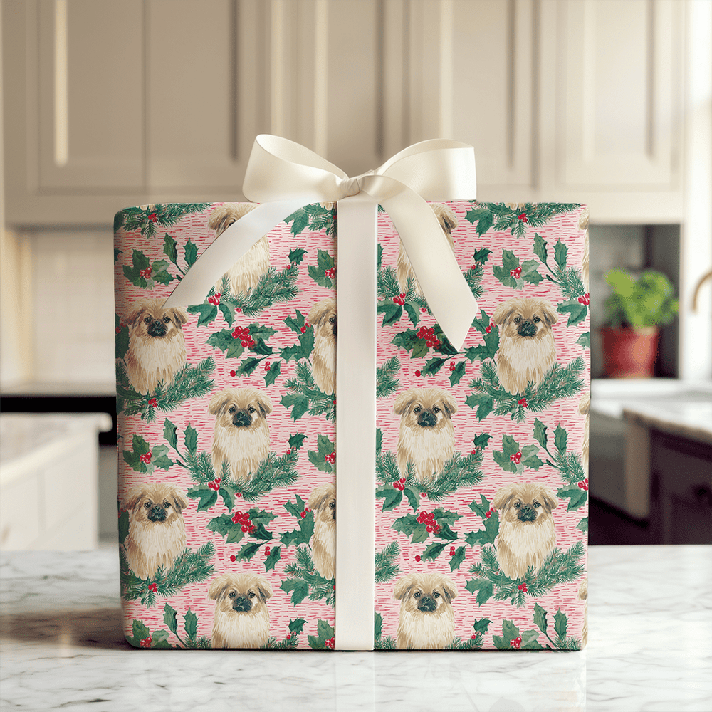 Pekingese & Berries - Wrapping Paper - Aspen & Arlo