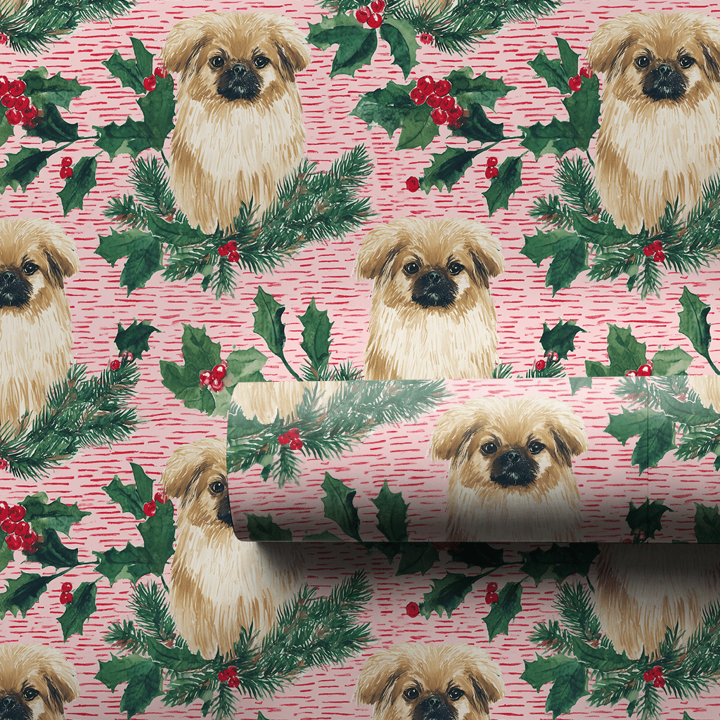 Pekingese & Berries - Wrapping Paper - Aspen & Arlo