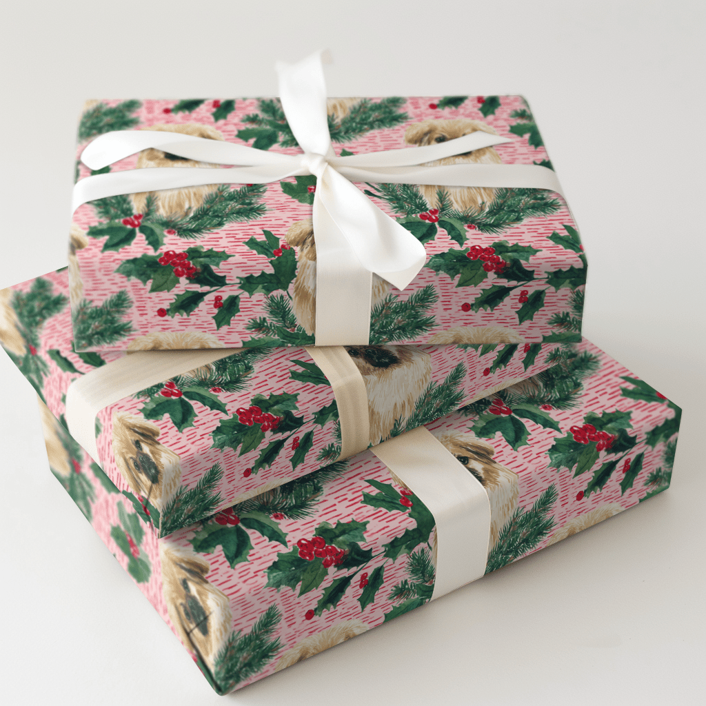 Pekingese & Berries - Wrapping Paper - Aspen & Arlo