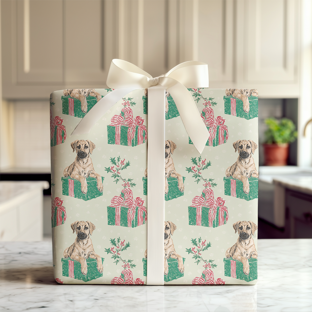 Black Mouth Cur Christmas Surprise