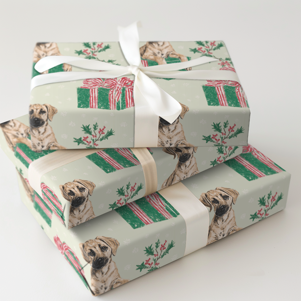 Black Mouth Cur Christmas Surprise