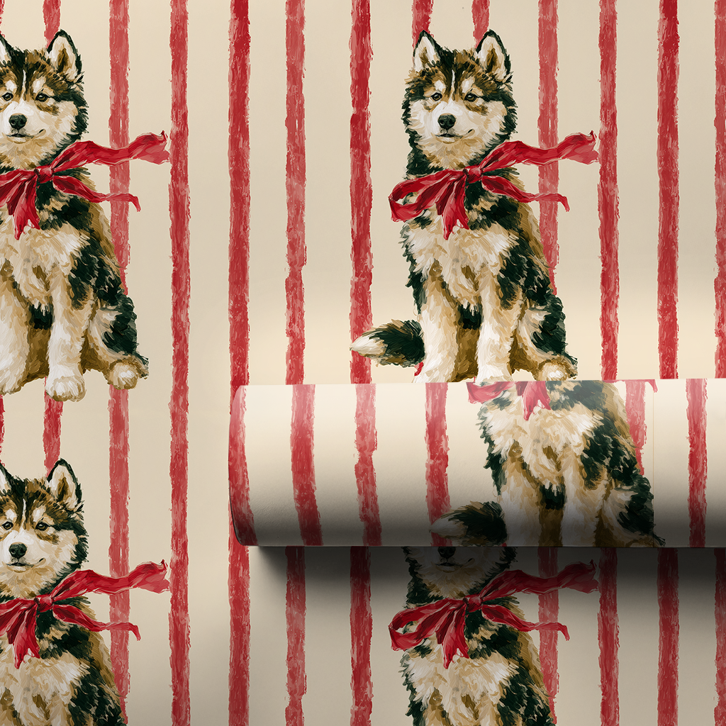 Husky Christmas Stripes