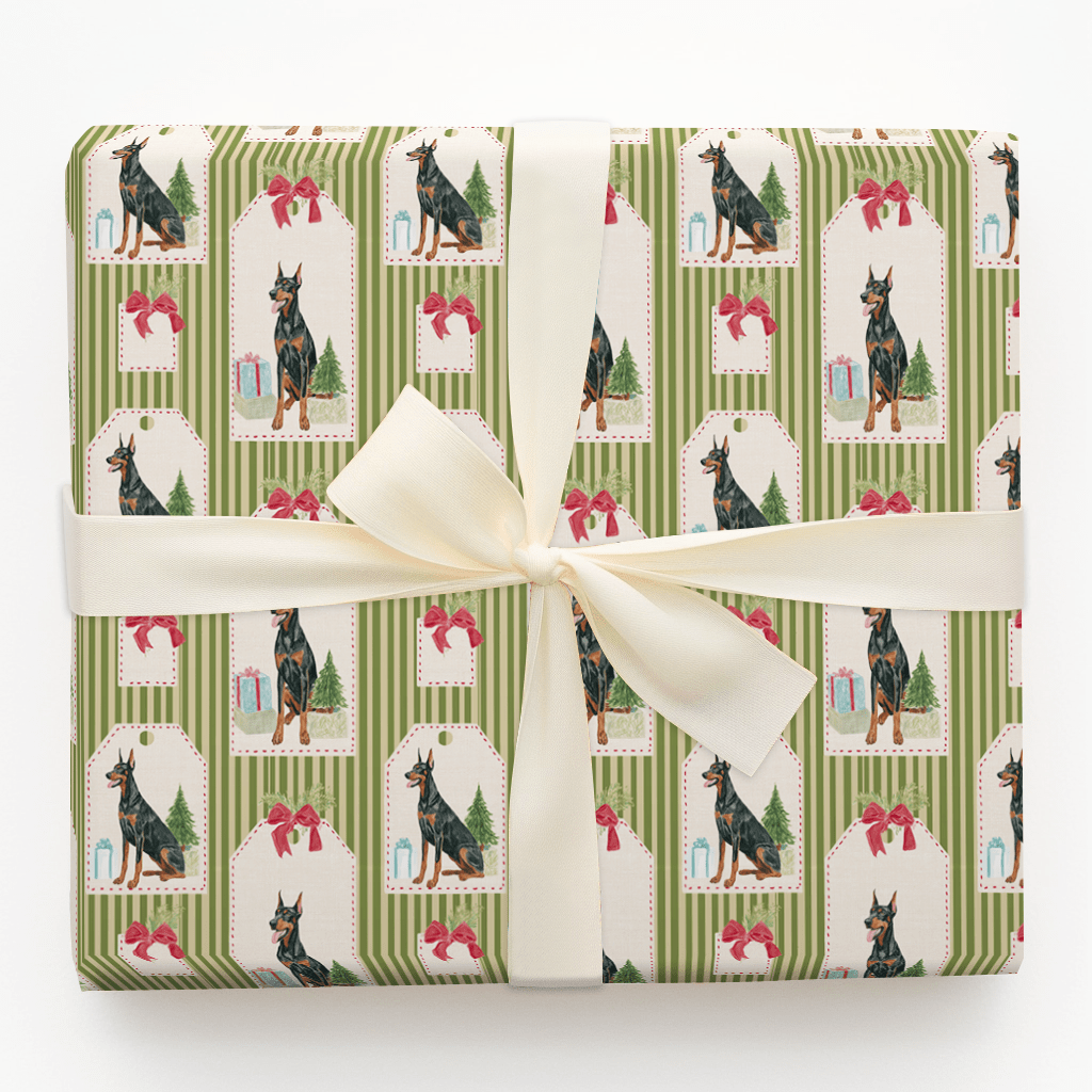 Doberman Christmas Tags - Wrapping Paper - Aspen & Arlo