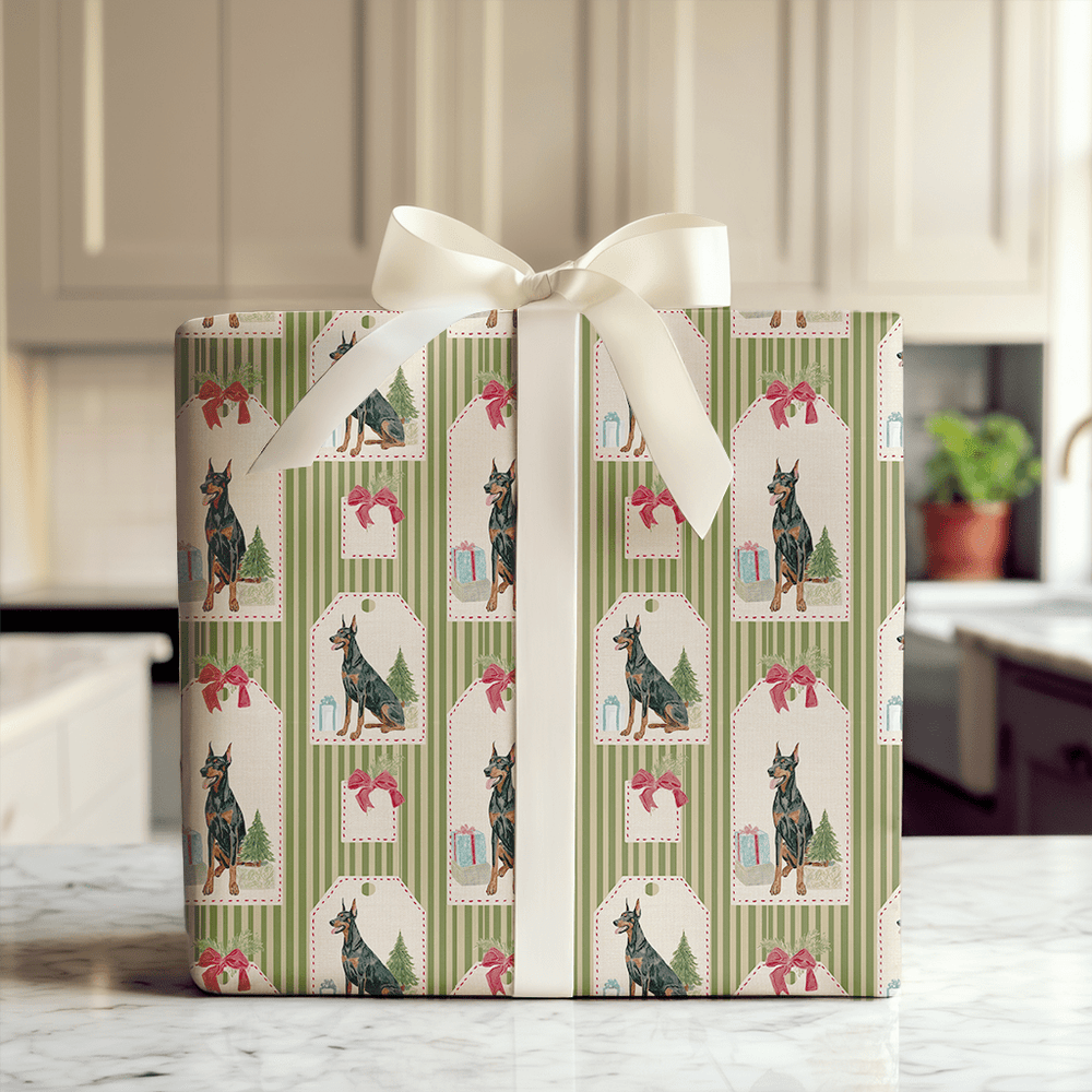 Doberman Christmas Tags - Wrapping Paper - Aspen & Arlo