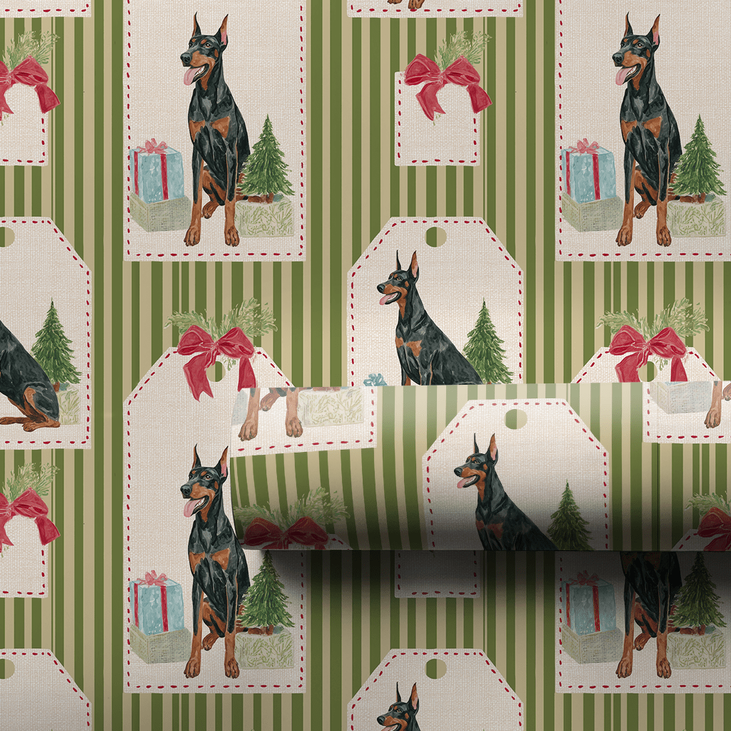 Doberman Christmas Tags - Wrapping Paper - Aspen & Arlo