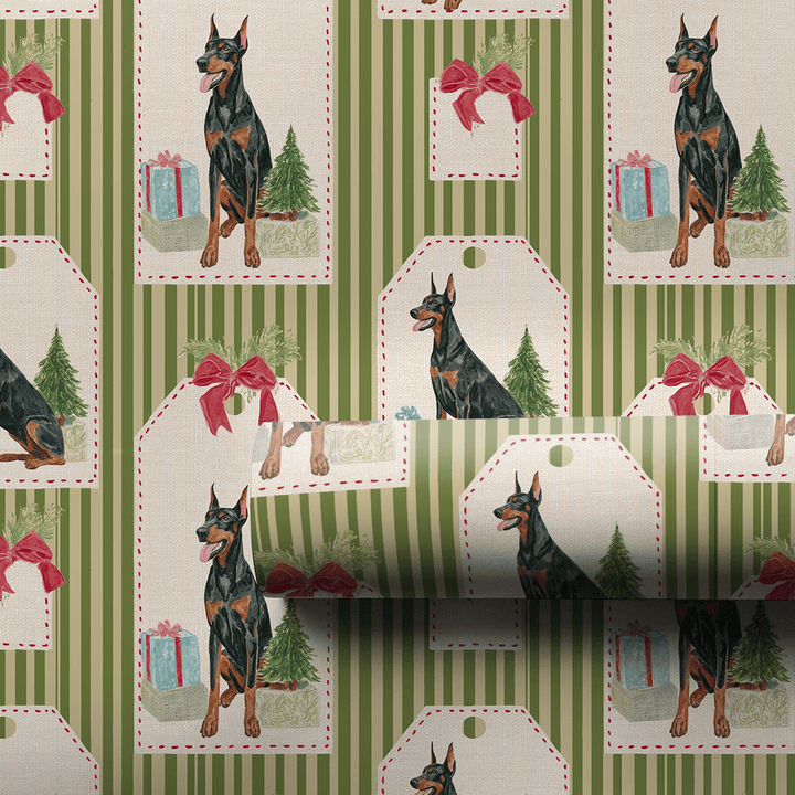 Doberman Christmas Tags - Wrapping Paper - Aspen & Arlo