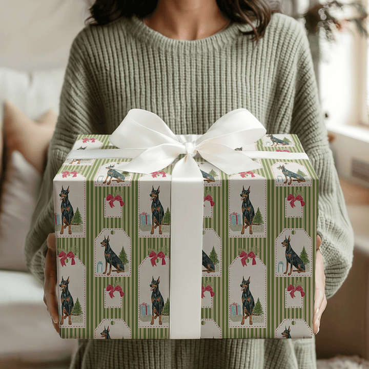 Doberman Christmas Tags - Wrapping Paper - Aspen & Arlo