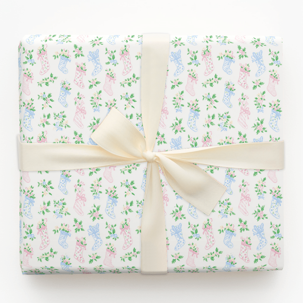 Floral Stockings - Wrapping Paper - Aspen & Arlo