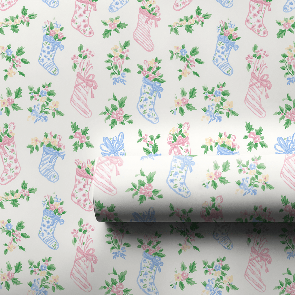 Floral Stockings - Wrapping Paper - Aspen & Arlo