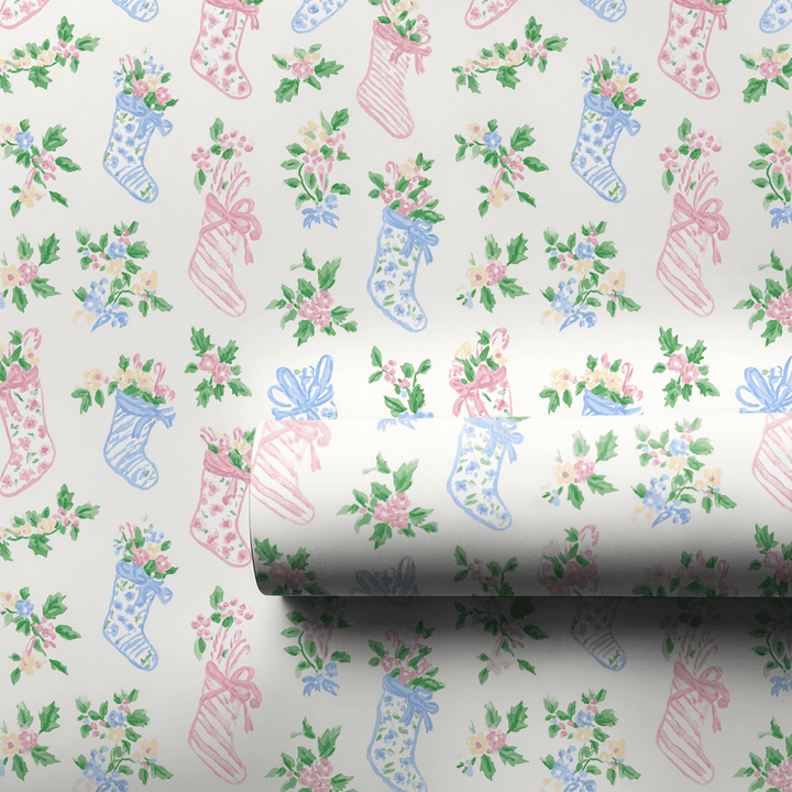 Floral Stockings - Wrapping Paper - Aspen & Arlo