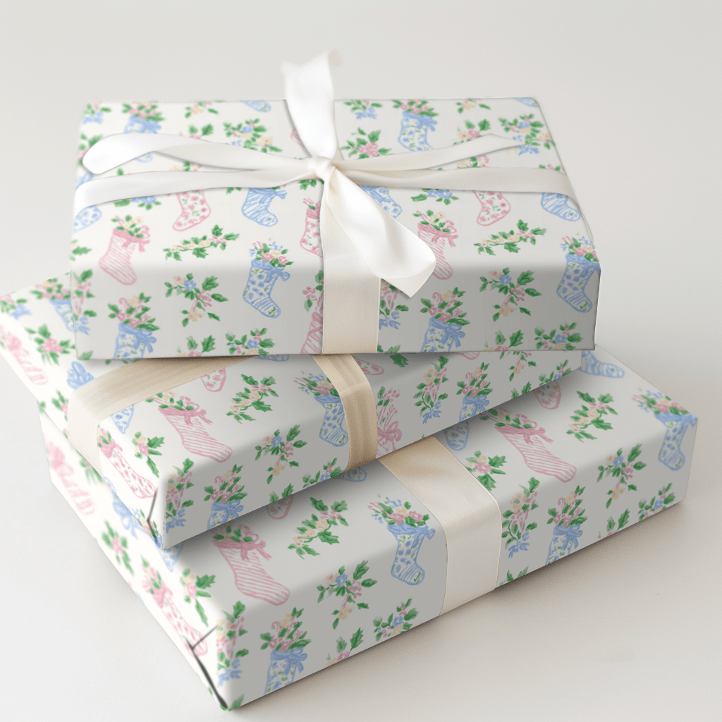 Floral Stockings - Wrapping Paper - Aspen & Arlo