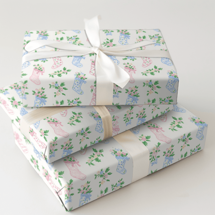 Floral Stockings - Wrapping Paper - Aspen & Arlo