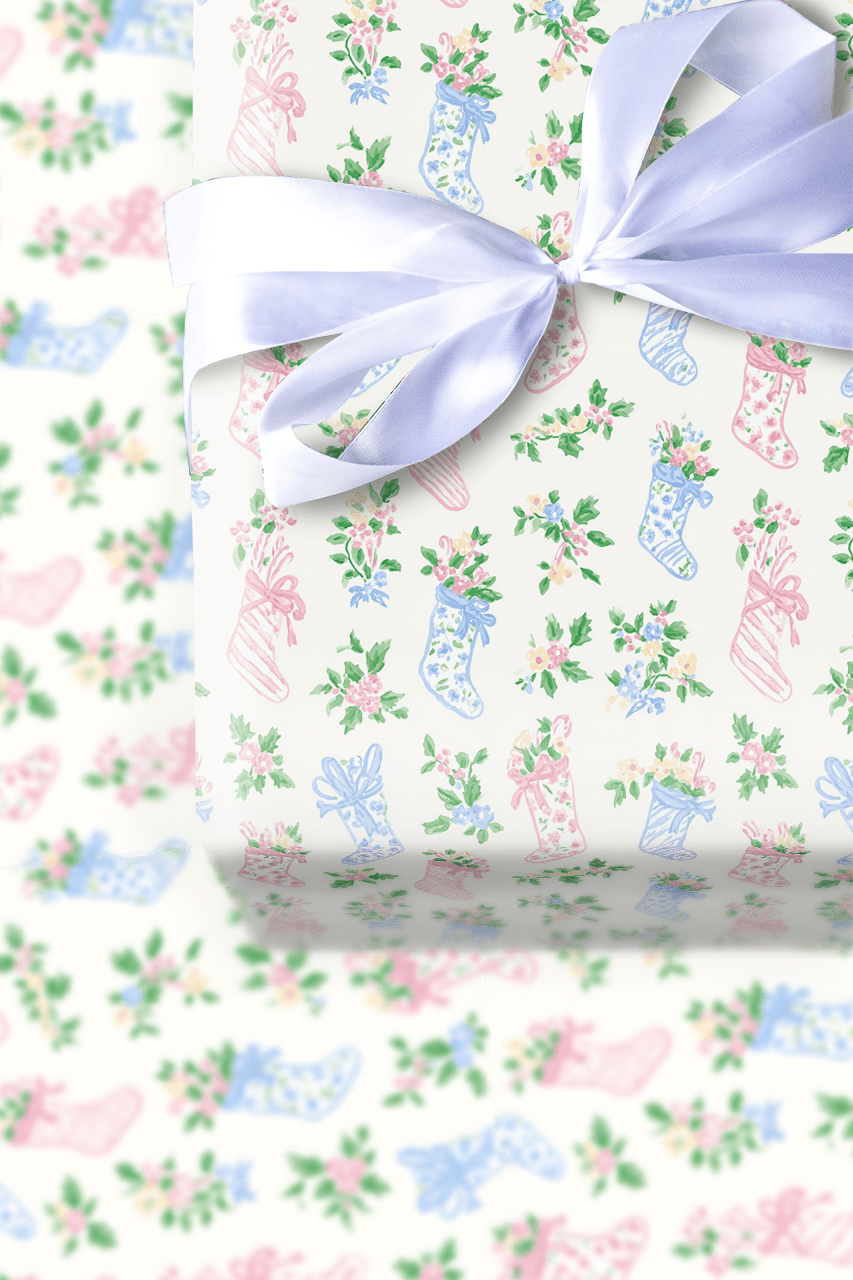 Floral Stockings - Wrapping Paper - Aspen & Arlo