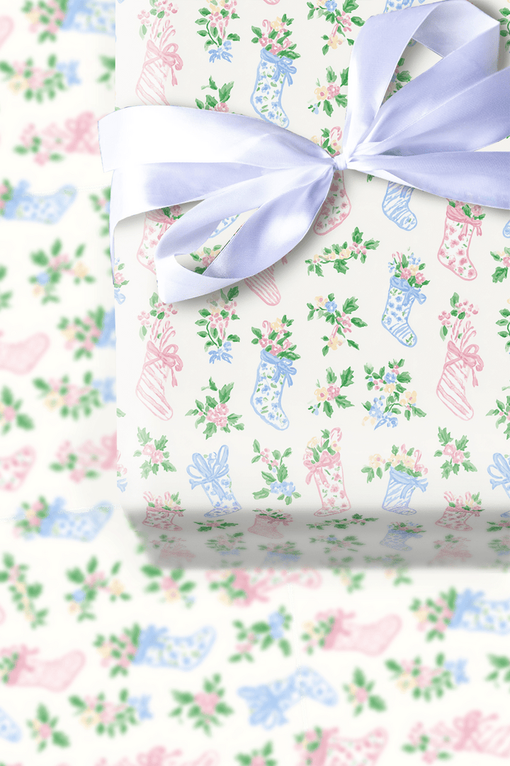 Floral Stockings - Wrapping Paper - Aspen & Arlo