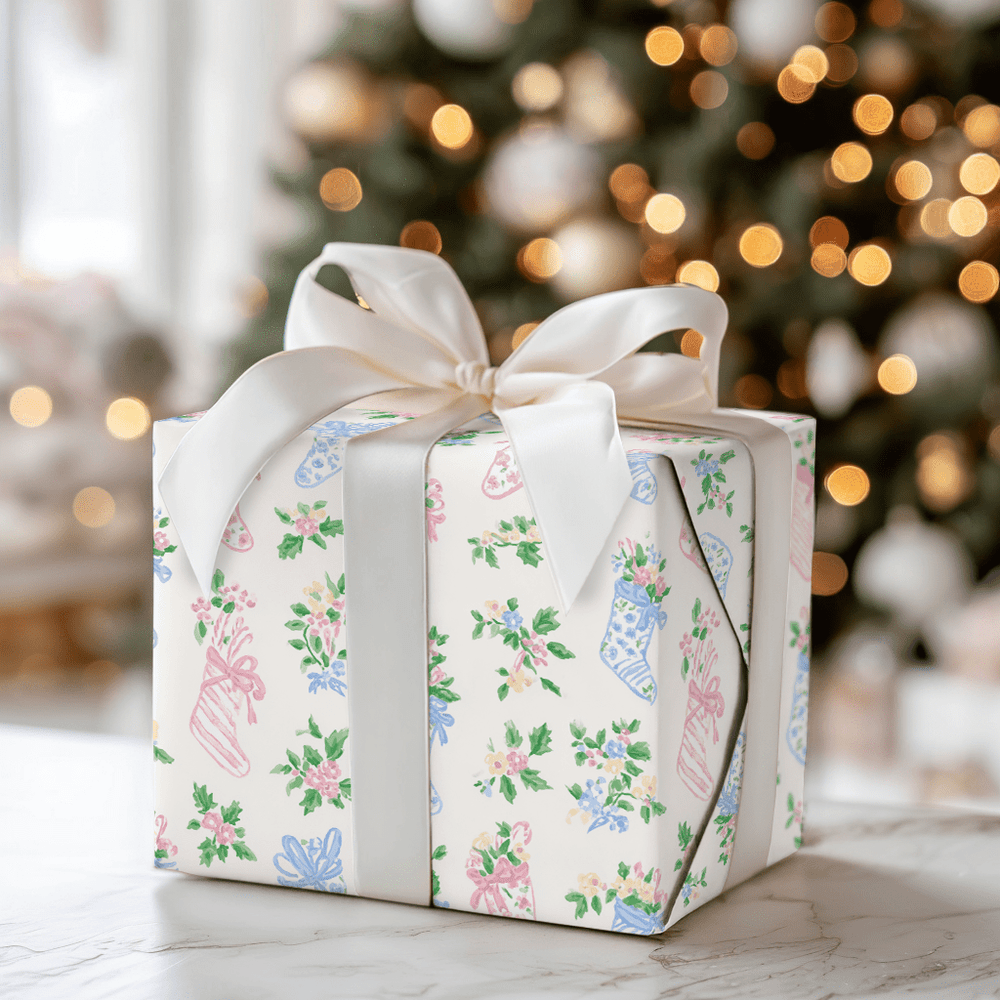 Floral Stockings - Wrapping Paper - Aspen & Arlo