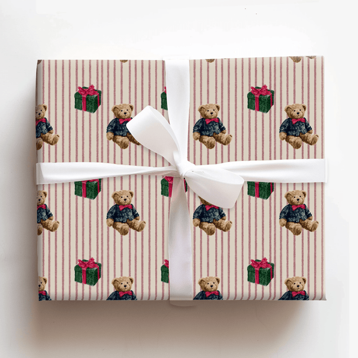 Teddy's First Christmas - Wrapping Paper - Aspen & Arlo