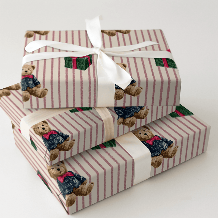 Teddy's First Christmas - Wrapping Paper - Aspen & Arlo