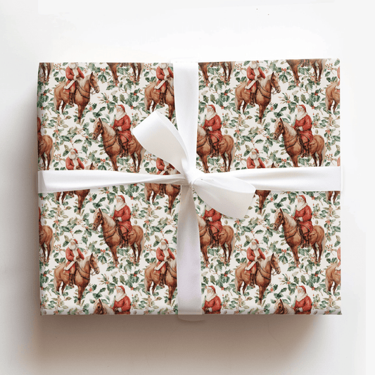 Sleigh Ride Stallion - Wrapping Paper - Aspen & Arlo