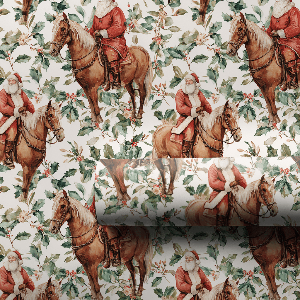 Sleigh Ride Stallion - Wrapping Paper - Aspen & Arlo