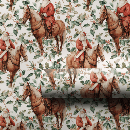 Sleigh Ride Stallion - Wrapping Paper - Aspen & Arlo