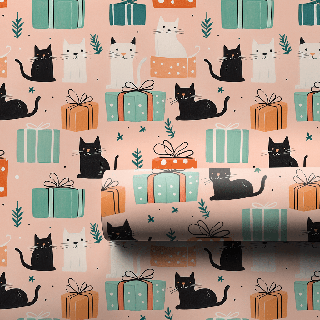 Cats and Christmas Presents - Wrapping Paper - Aspen & Arlo