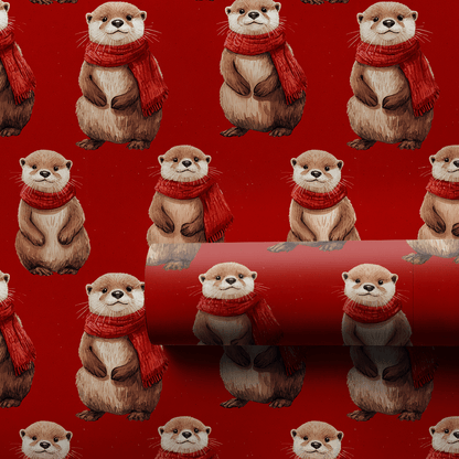 Sea Otter Scarf - Wrapping Paper - Aspen & Arlo