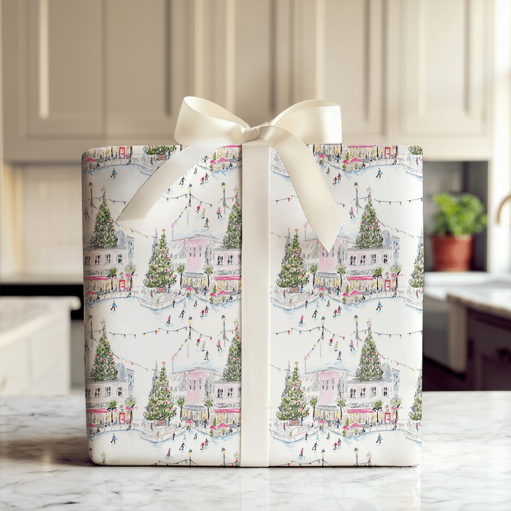 Rink Around the Christmas Tree - Wrapping Paper - Aspen & Arlo