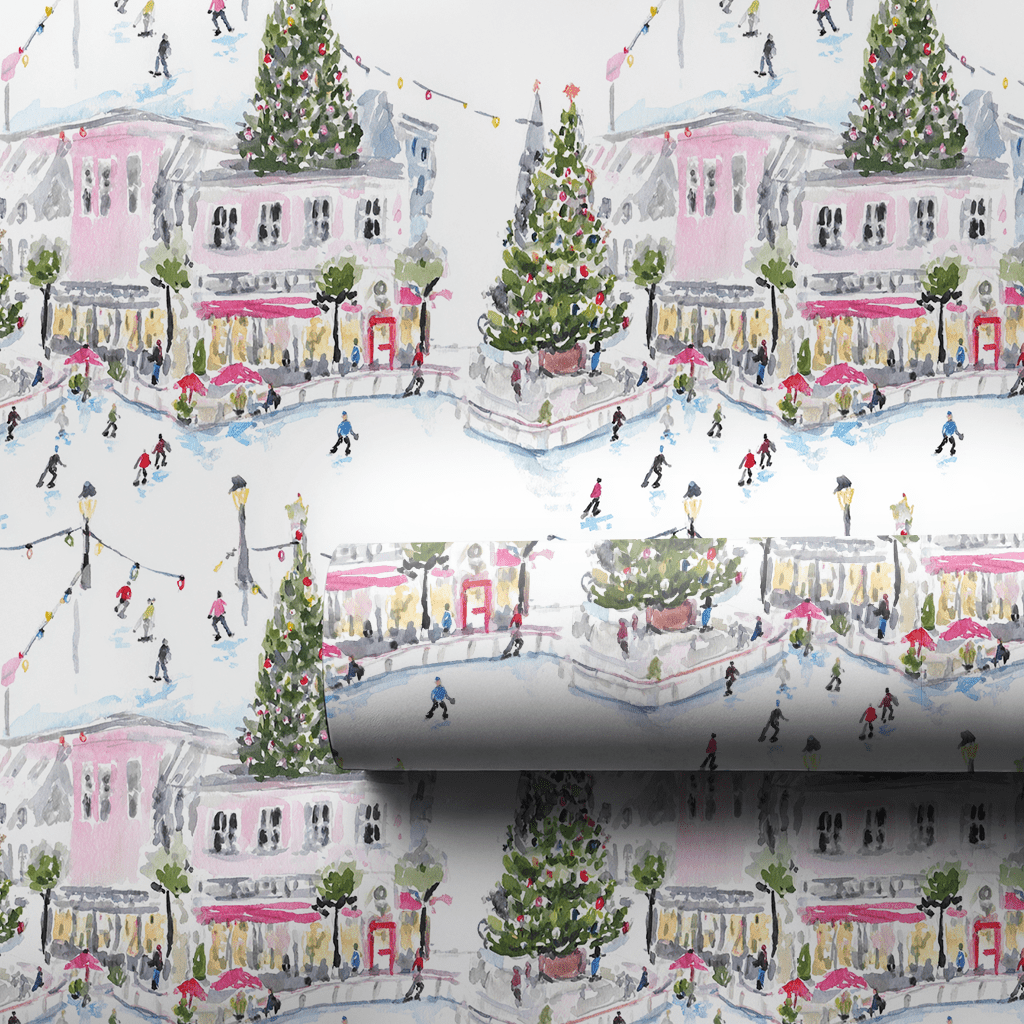 Rink Around the Christmas Tree - Wrapping Paper - Aspen & Arlo