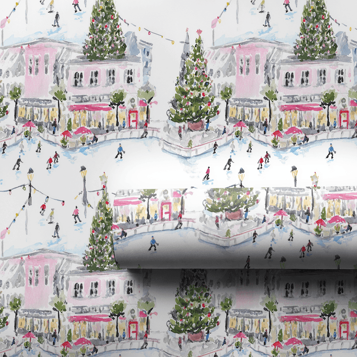 Rink Around the Christmas Tree - Wrapping Paper - Aspen & Arlo
