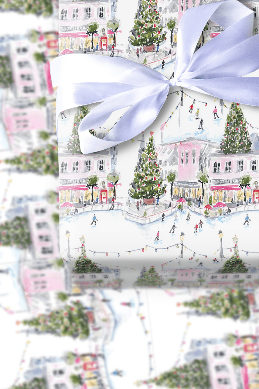 Rink Around the Christmas Tree - Wrapping Paper - Aspen & Arlo