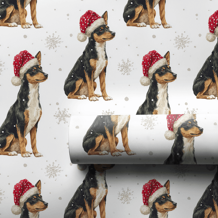 Baby Tri-Colored Basenji Claus - Wrapping Paper - Aspen & Arlo