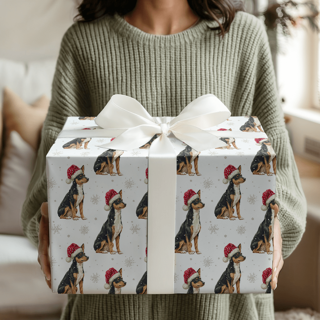 Baby Tri-Colored Basenji Claus - Wrapping Paper - Aspen & Arlo