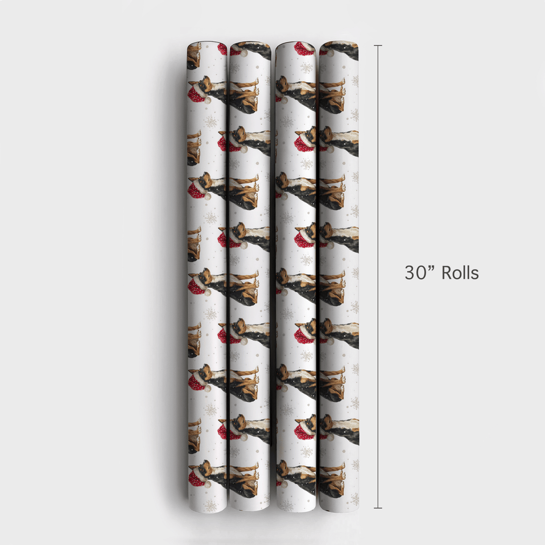 Baby Tri-Colored Basenji Claus - Wrapping Paper - Aspen & Arlo
