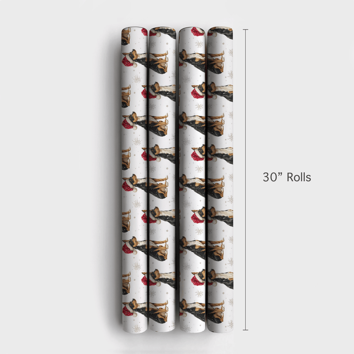 Baby Tri-Colored Basenji Claus - Wrapping Paper - Aspen & Arlo