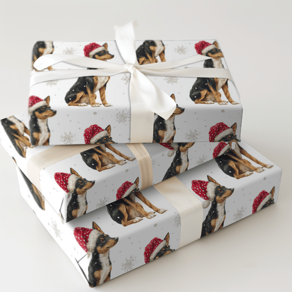 Baby Tri-Colored Basenji Claus - Wrapping Paper - Aspen & Arlo