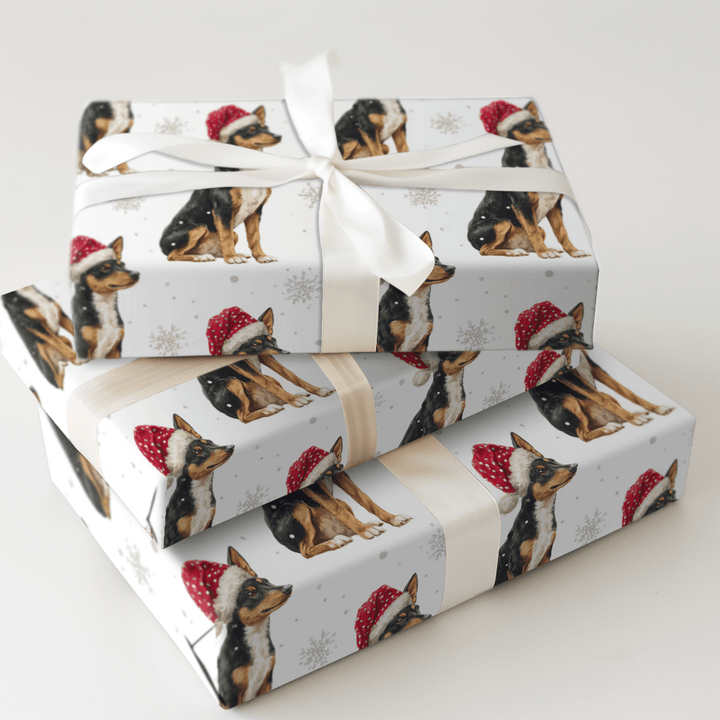 Baby Tri-Colored Basenji Claus - Wrapping Paper - Aspen & Arlo