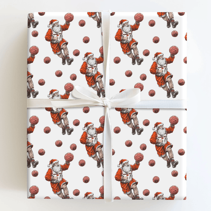 Deck the Rim in Orange & Black - Wrapping Paper - Aspen & Arlo