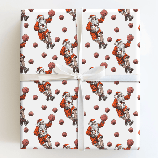 Deck the Rim in Orange & Black - Wrapping Paper - Aspen & Arlo