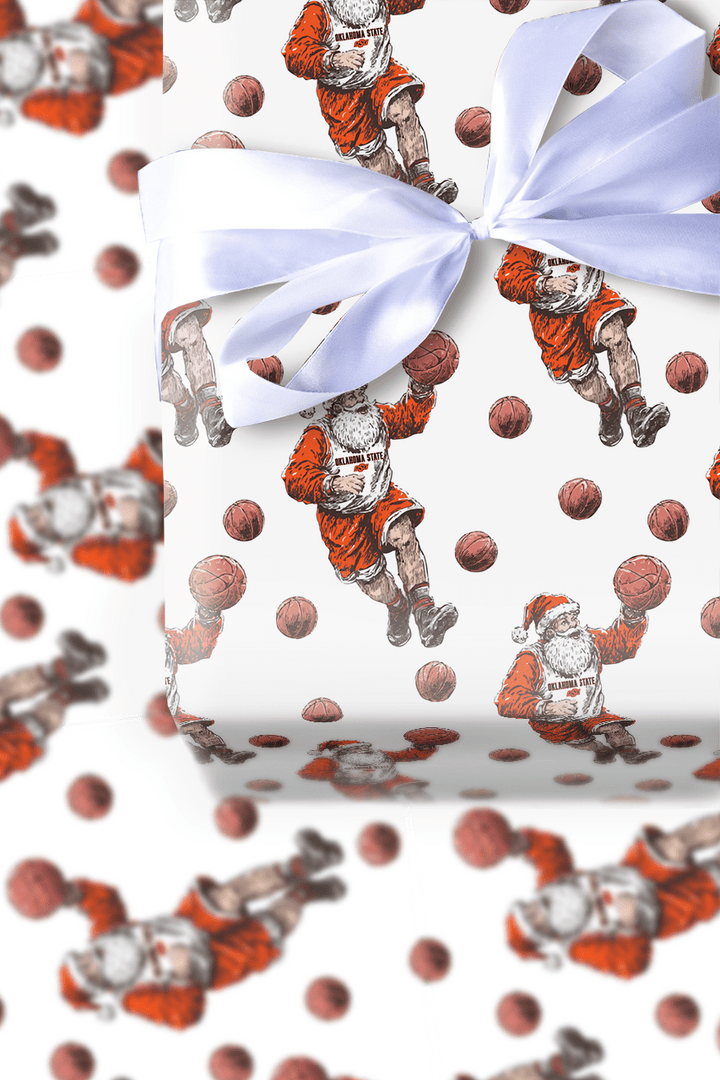 Deck the Rim in Orange & Black - Wrapping Paper - Aspen & Arlo