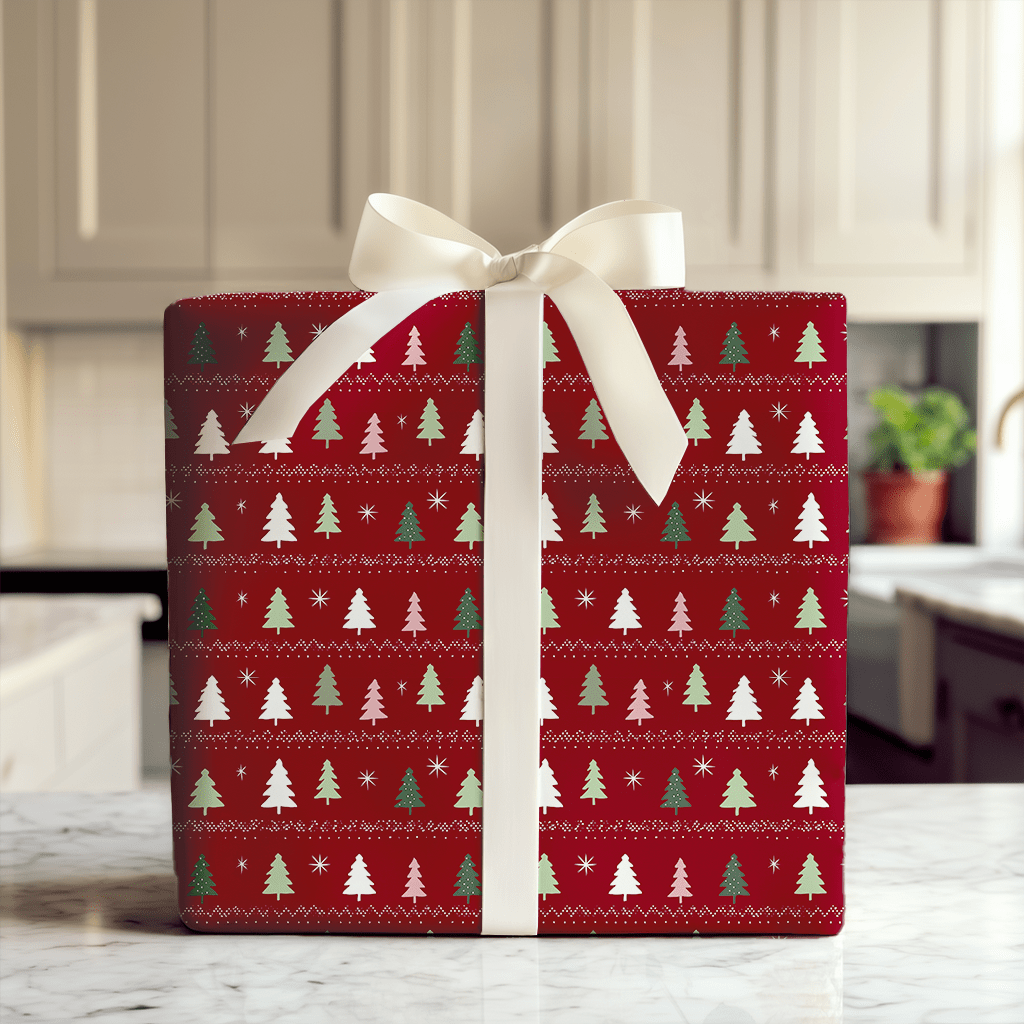 Happy Little Christmas Trees - Wrapping Paper - Aspen & Arlo