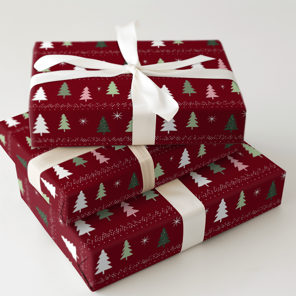Happy Little Christmas Trees - Wrapping Paper - Aspen & Arlo