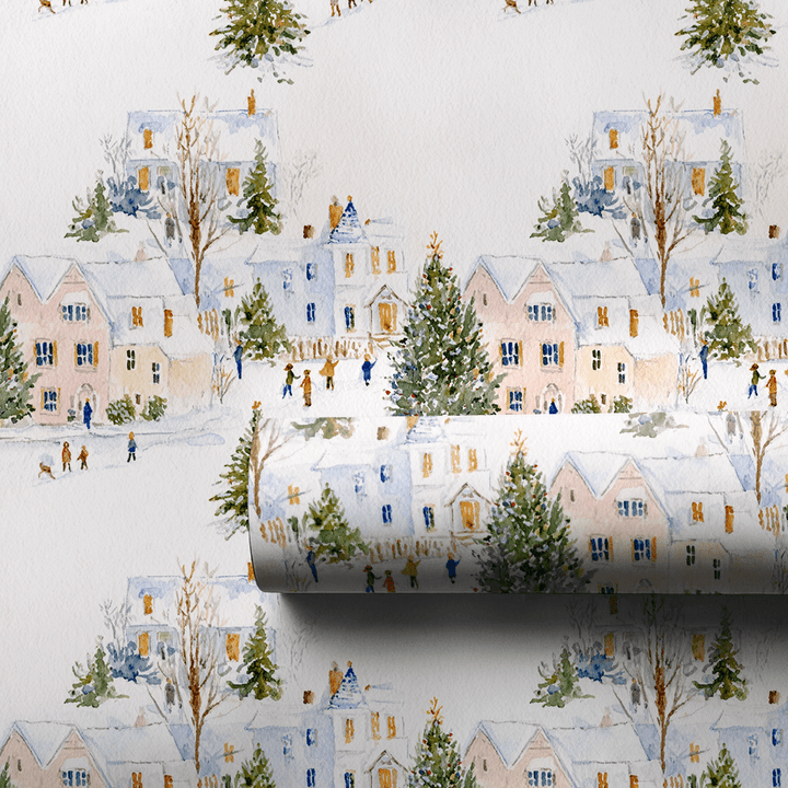 Snowtown Village - Wrapping Paper - Aspen & Arlo